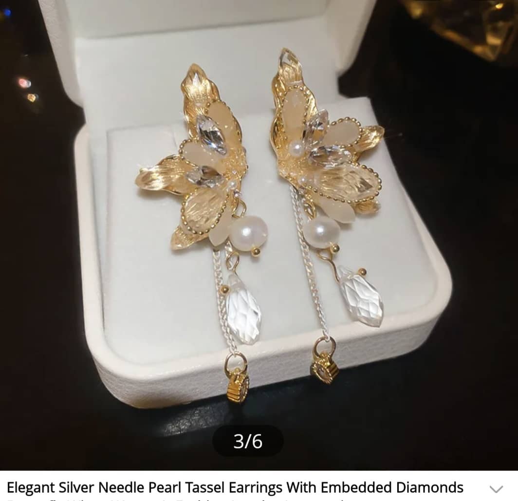 Butterfly Pearl Tassel Earrings