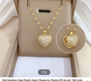 18K Gold Plated Heart Locket Pendant Necklace