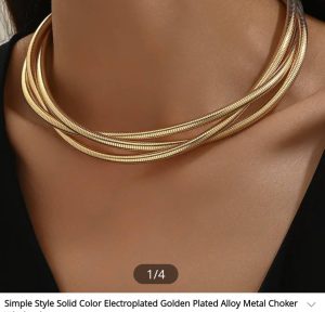 Multi-Layer Gold Snake Chain Choker Necklace