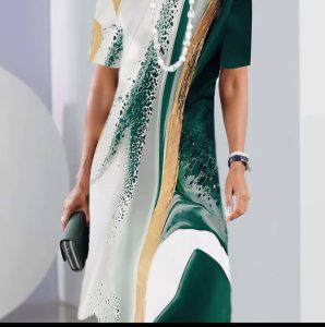 Emerald Abstract Swirl Midi