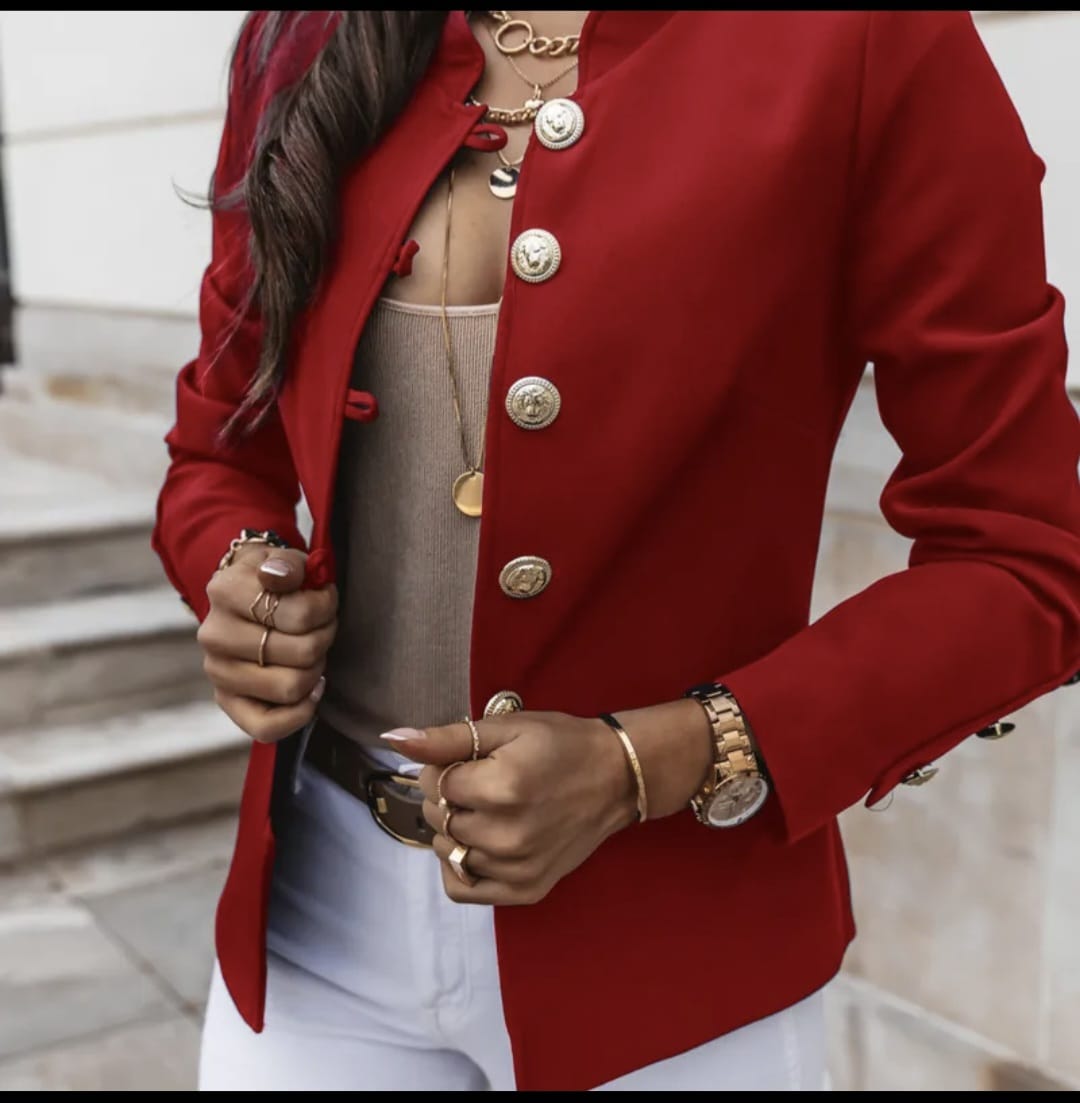 Gilded Button Military Jacket