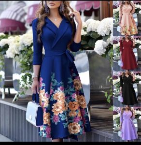Midnight Botanical Wrap Dress