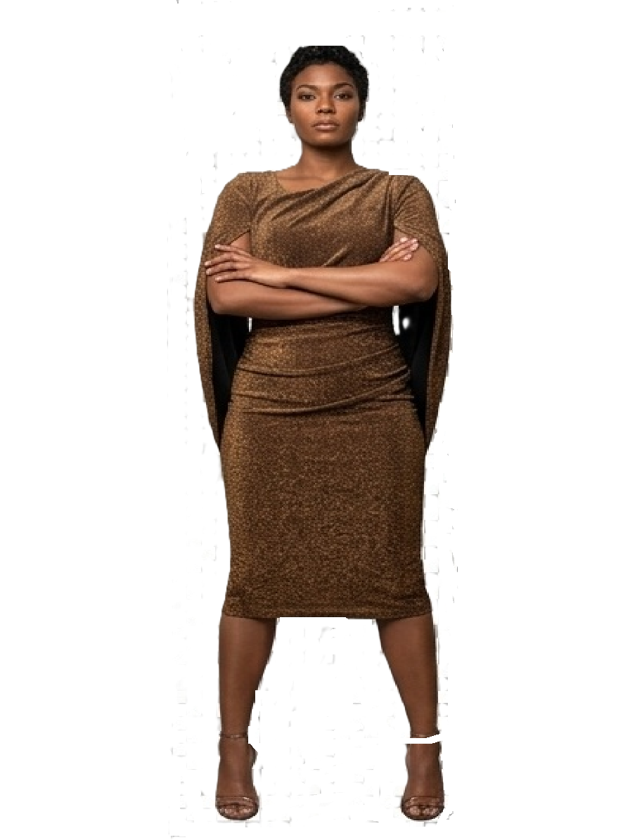 Gold Lurex One-Shoulder Dress