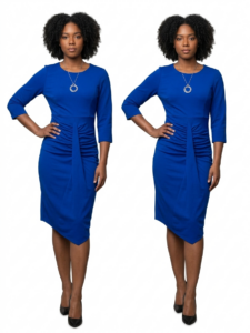 Royal Blue Ruched Sheath Dress