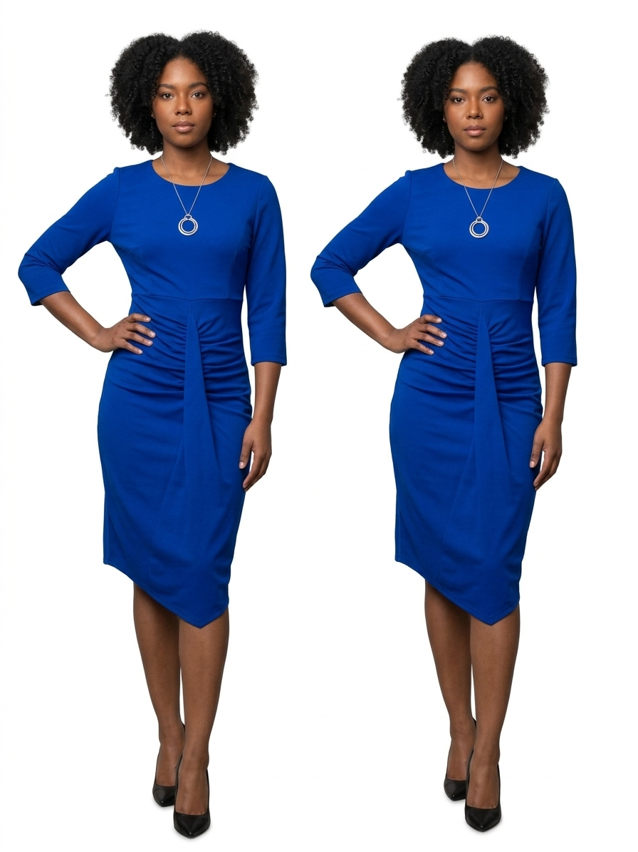 Royal Blue Ruched Sheath Dress